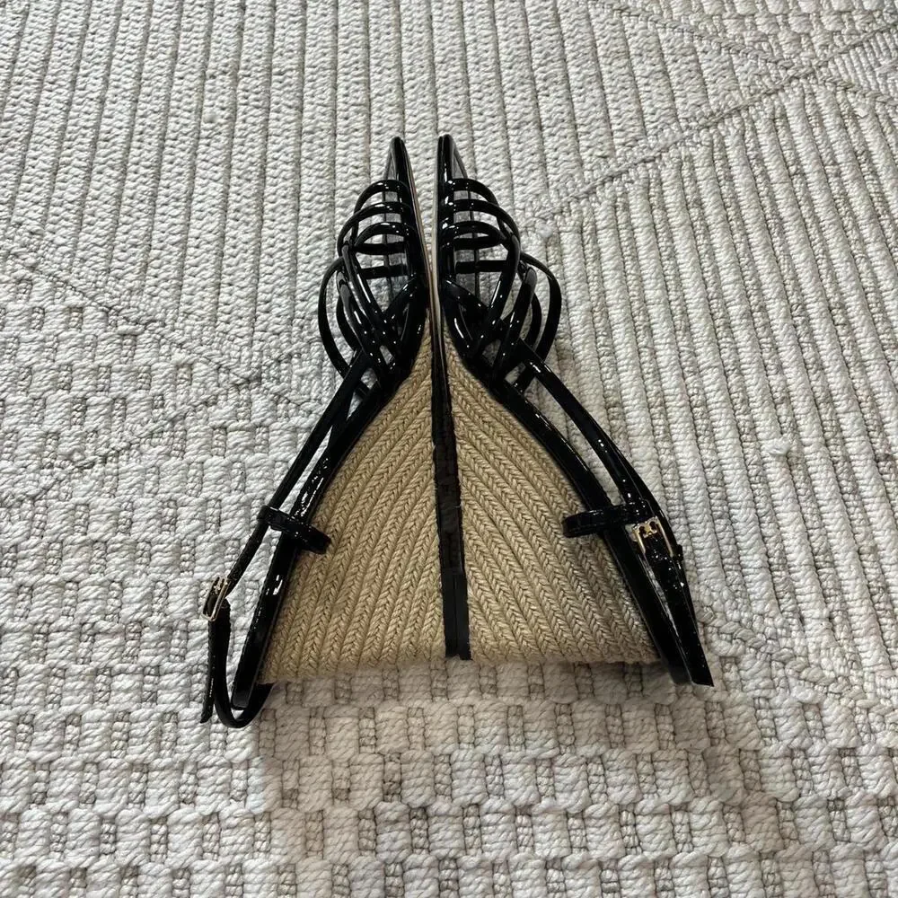 Tory Burch Multi Strap 75MM Wedge Sandals in Black